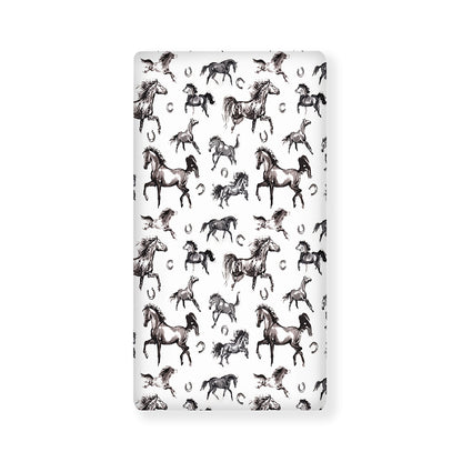 Watercolor Horse Pattern Print Baby Crib Sheet