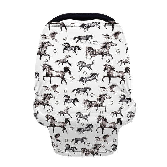 Watercolor Horse Pattern Print Baby Seat Cover