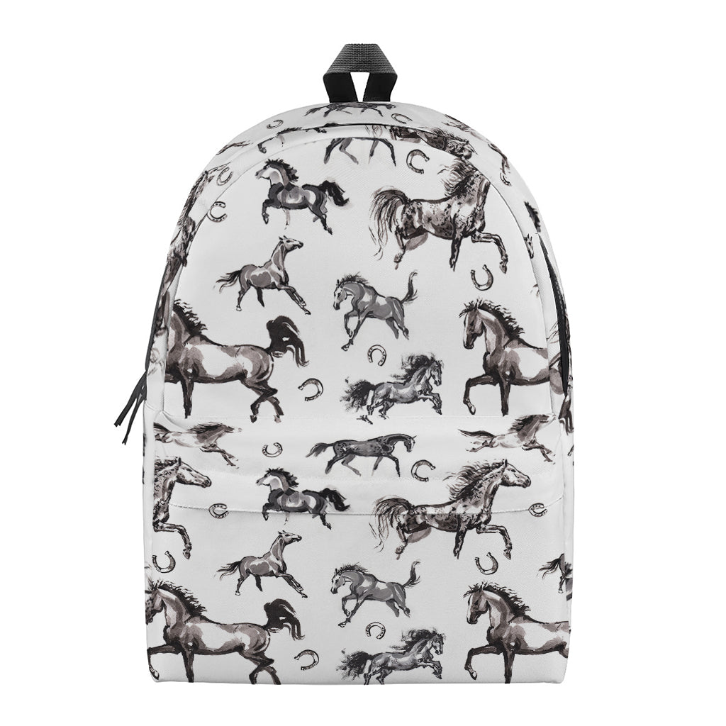 Watercolor Horse Pattern Print Backpack