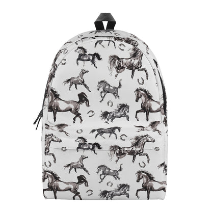 Watercolor Horse Pattern Print Backpack