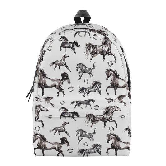 Watercolor Horse Pattern Print Backpack