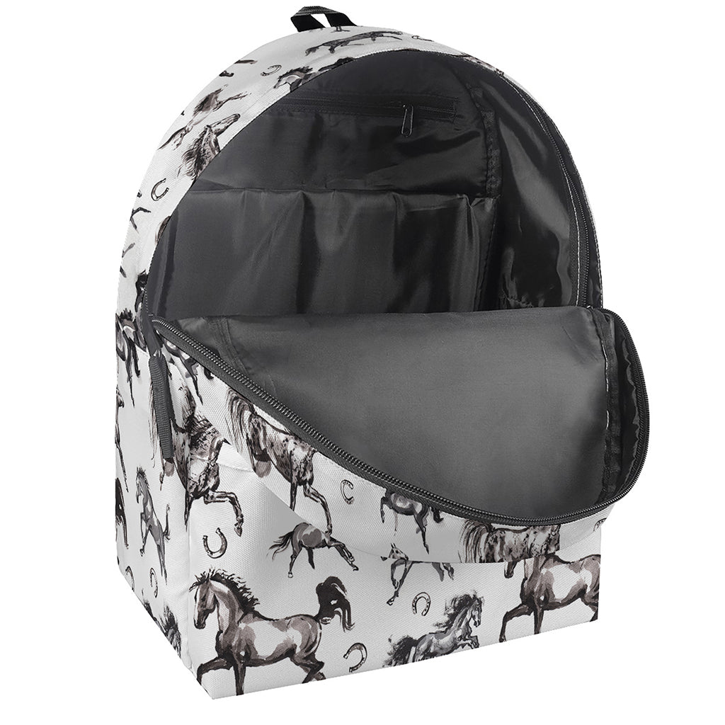 Watercolor Horse Pattern Print Backpack