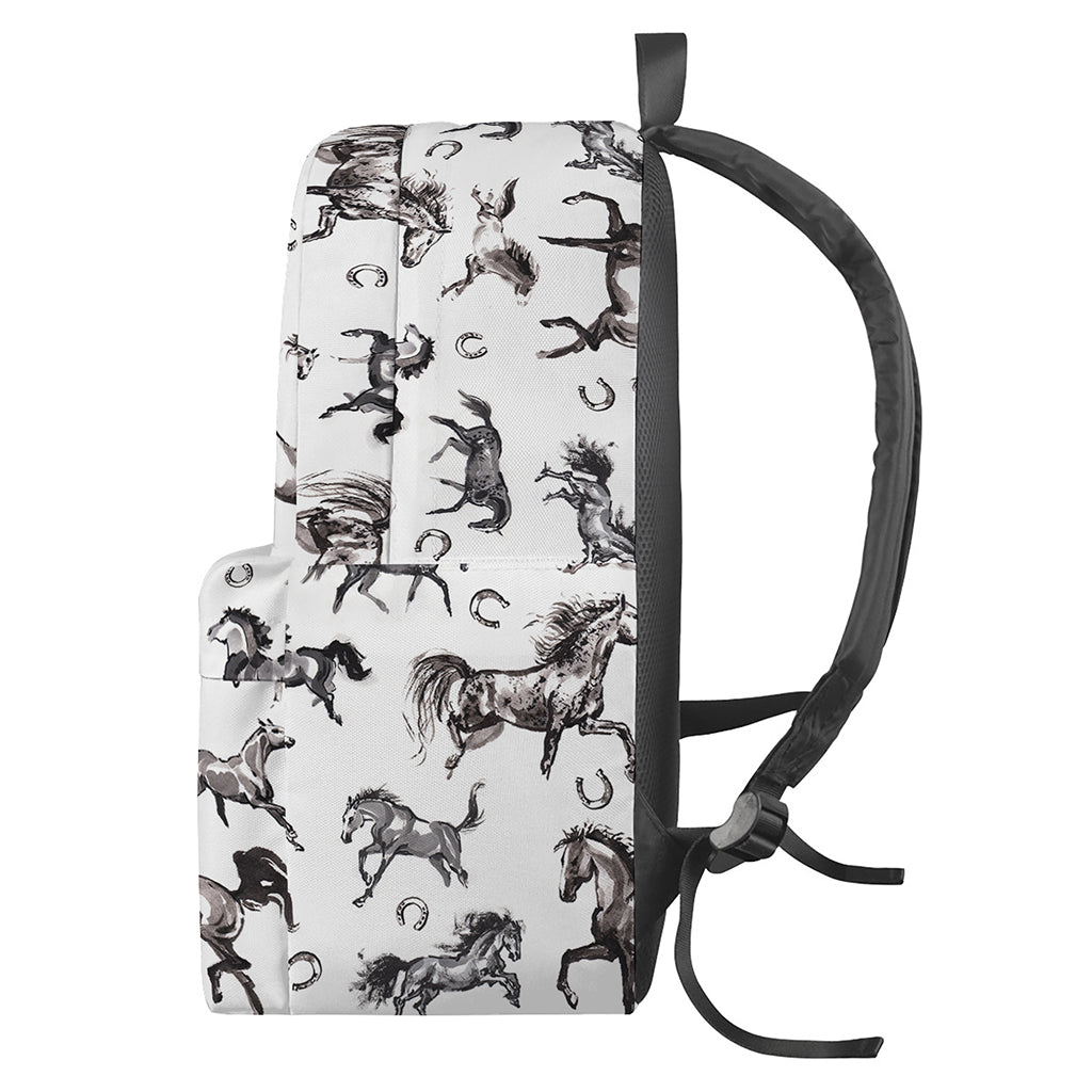 Watercolor Horse Pattern Print Backpack