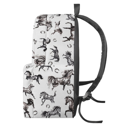 Watercolor Horse Pattern Print Backpack