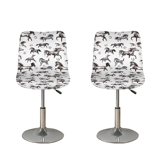 Watercolor Horse Pattern Print Bar Stool Covers