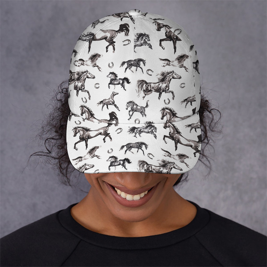 Watercolor Horse Pattern Print Baseball Cap