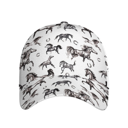 Watercolor Horse Pattern Print Baseball Cap