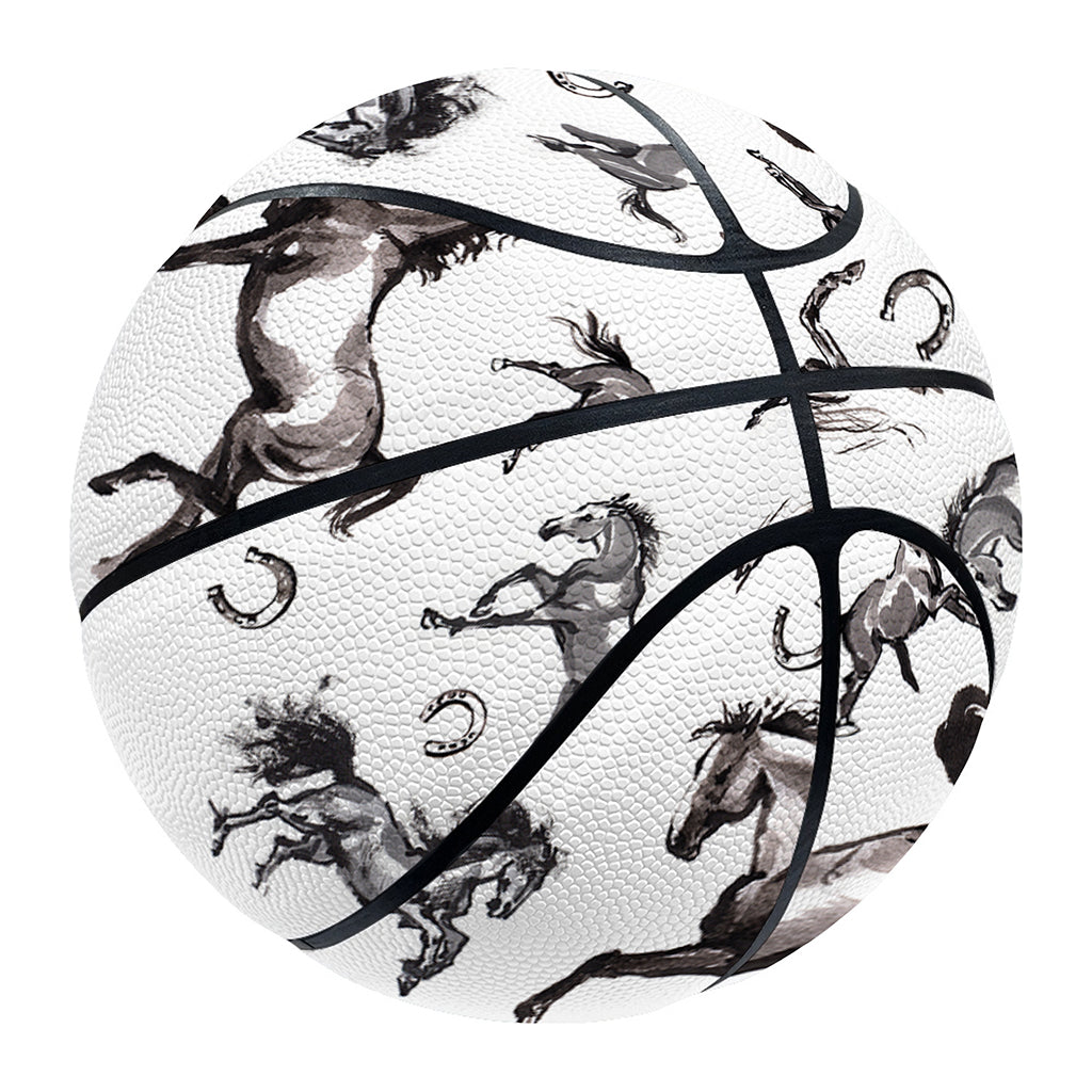 Watercolor Horse Pattern Print Basketball