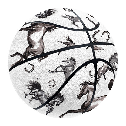 Watercolor Horse Pattern Print Basketball