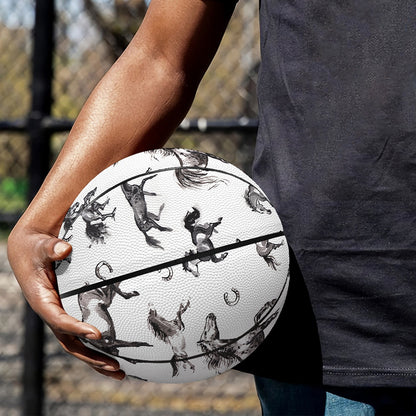 Watercolor Horse Pattern Print Basketball