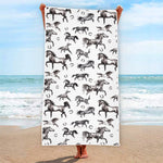Watercolor Horse Pattern Print Beach Towel