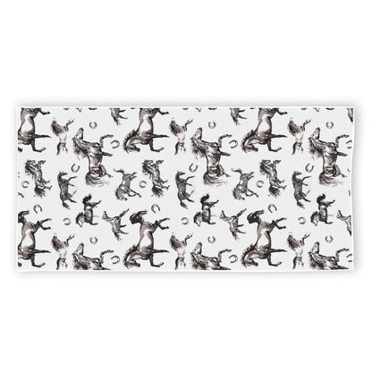 Watercolor Horse Pattern Print Beach Towel