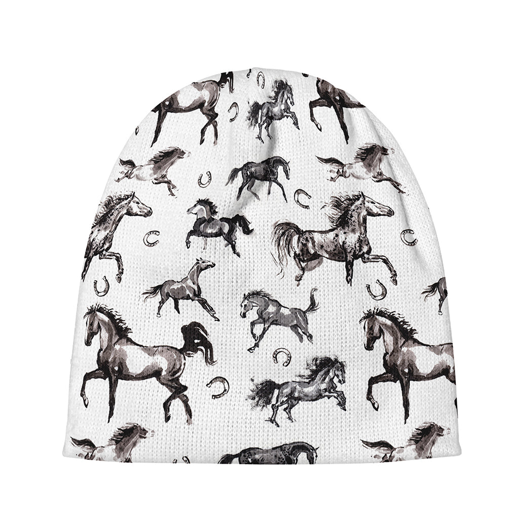 Watercolor Horse Pattern Print Beanie