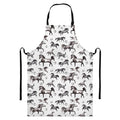 Watercolor Horse Pattern Print Bib Apron With Pocket
