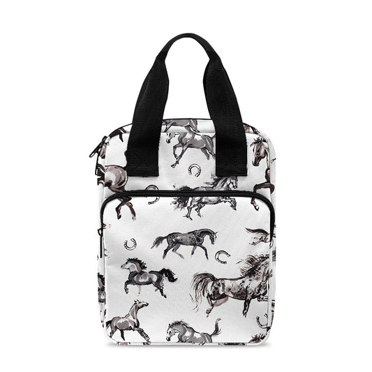 Watercolor Horse Pattern Print Bible Tote Bag
