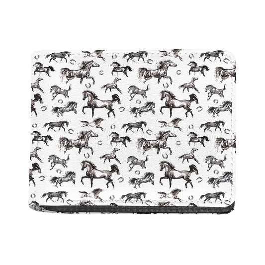 Watercolor Horse Pattern Print Bifold Wallet