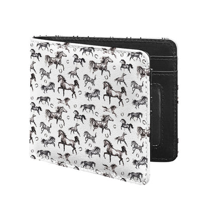 Watercolor Horse Pattern Print Bifold Wallet