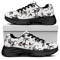Watercolor Horse Pattern Print Black Chunky Shoes