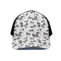 Watercolor Horse Pattern Print Black Mesh Trucker Hat