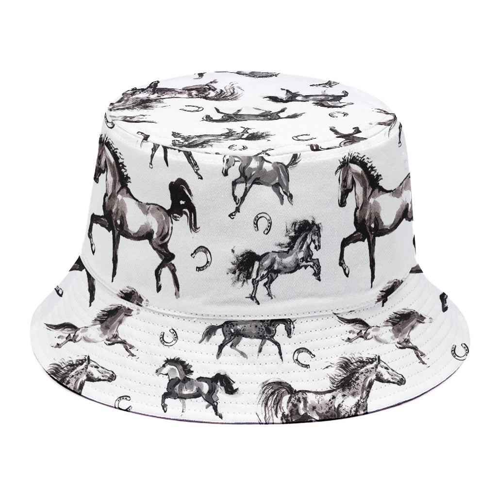 Watercolor Horse Pattern Print Bucket Hat