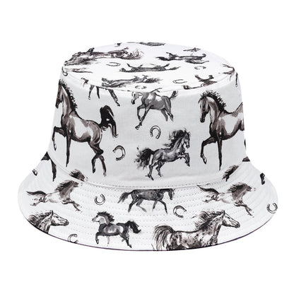 Watercolor Horse Pattern Print Bucket Hat
