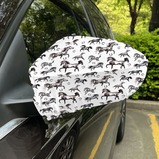 Watercolor Horse Pattern Print Car Side Mirror Covers