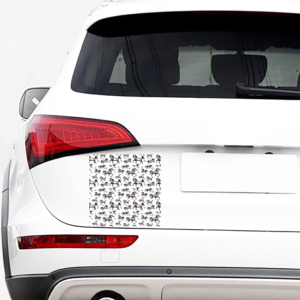 Watercolor Horse Pattern Print Car Sticker