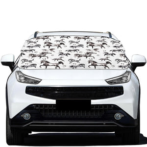 Watercolor Horse Pattern Print Car Windshield Snow Cover