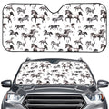 Watercolor Horse Pattern Print Car Windshield Sun Shade
