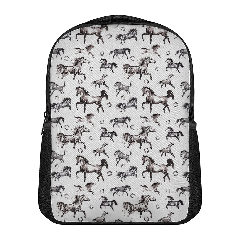 Watercolor Horse Pattern Print Casual Backpack