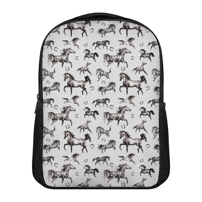 Watercolor Horse Pattern Print Casual Backpack