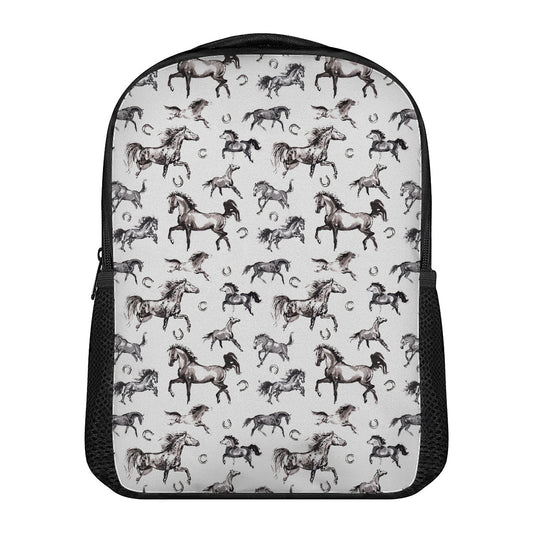 Watercolor Horse Pattern Print Casual Backpack