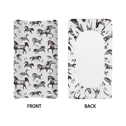 Watercolor Horse Pattern Print Changing Pad Cover