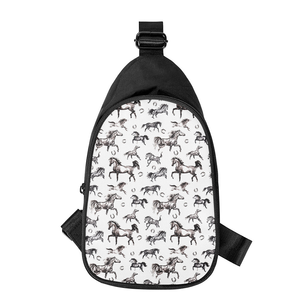 Watercolor Horse Pattern Print Chest Bag