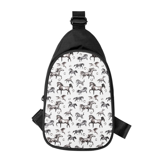 Watercolor Horse Pattern Print Chest Bag