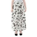 Watercolor Horse Pattern Print Chiffon Maxi Skirt