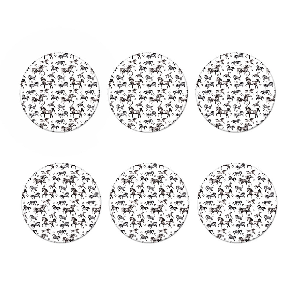 Watercolor Horse Pattern Print Coaster Set