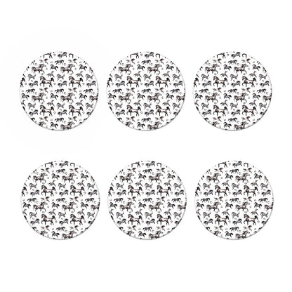 Watercolor Horse Pattern Print Coaster Set