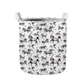 Watercolor Horse Pattern Print Collapsible Laundry Basket