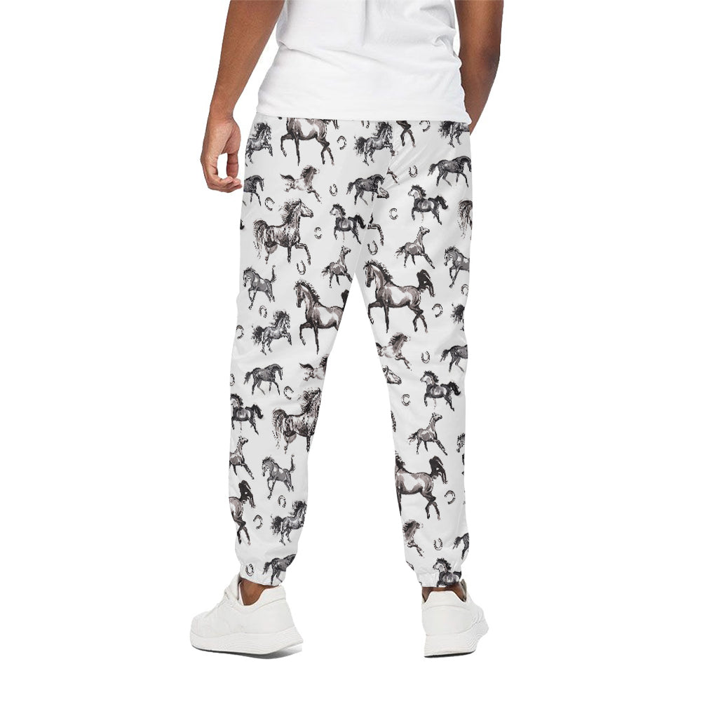 Watercolor Horse Pattern Print Cotton Pants