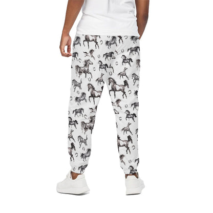 Watercolor Horse Pattern Print Cotton Pants