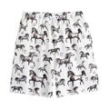 Watercolor Horse Pattern Print Cotton Shorts