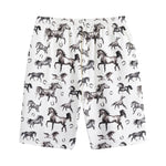 Watercolor Horse Pattern Print Cotton Shorts