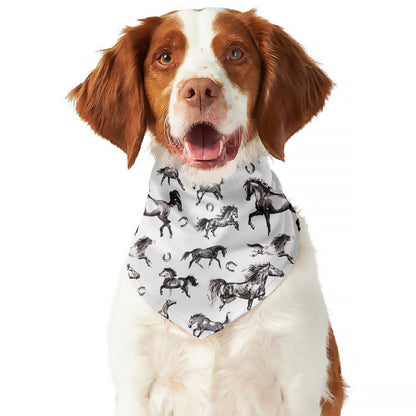Watercolor Horse Pattern Print Dog Bandana