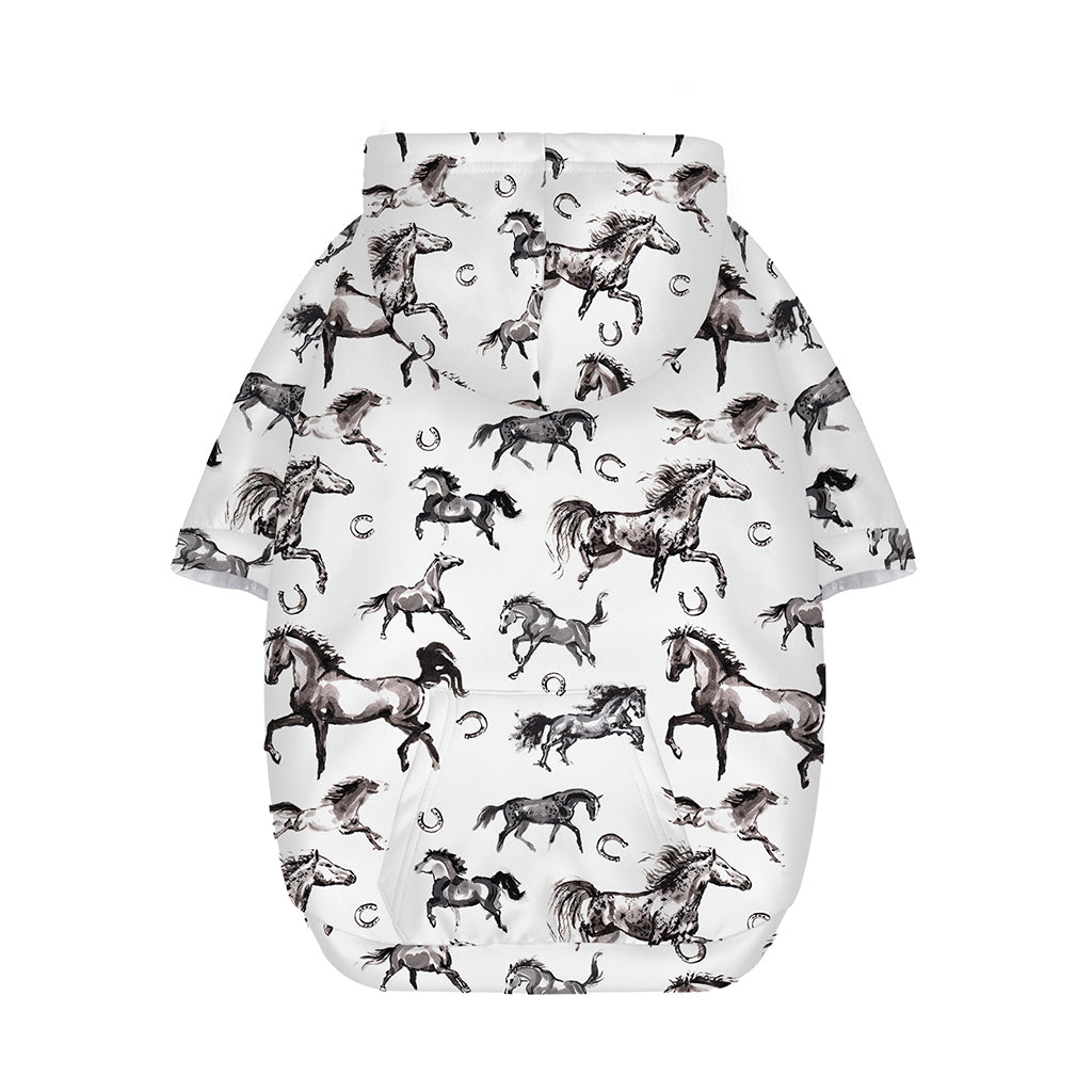 Watercolor Horse Pattern Print Dog Zip Up Hoodie