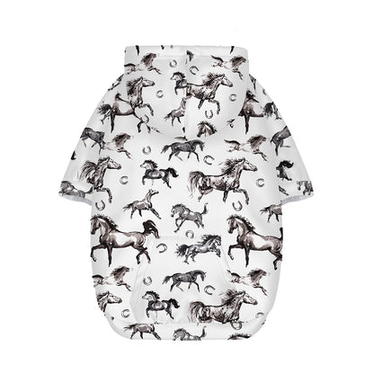 Watercolor Horse Pattern Print Dog Zip Up Hoodie