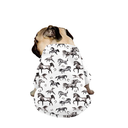 Watercolor Horse Pattern Print Dog Zip Up Jacket