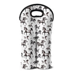 Watercolor Horse Pattern Print Double Neoprene Wine Tote