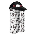 Watercolor Horse Pattern Print Double Neoprene Wine Tote