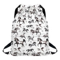 Watercolor Horse Pattern Print Drawstring Backpack
